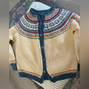 Authentic 100% wool Handknitted Norwegian knit sweater Size 2T